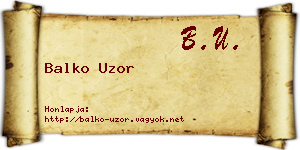 Balko Uzor névjegykártya